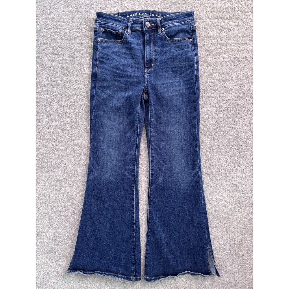 American Eagle Jeans Womens 6 Short Super High Rise Flare Next Level Stretch